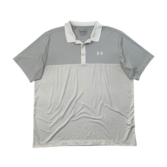 Under Armour Shirt Mens XL Extra Large White Silver The Performance Polo Loose - Picture 1 of 10